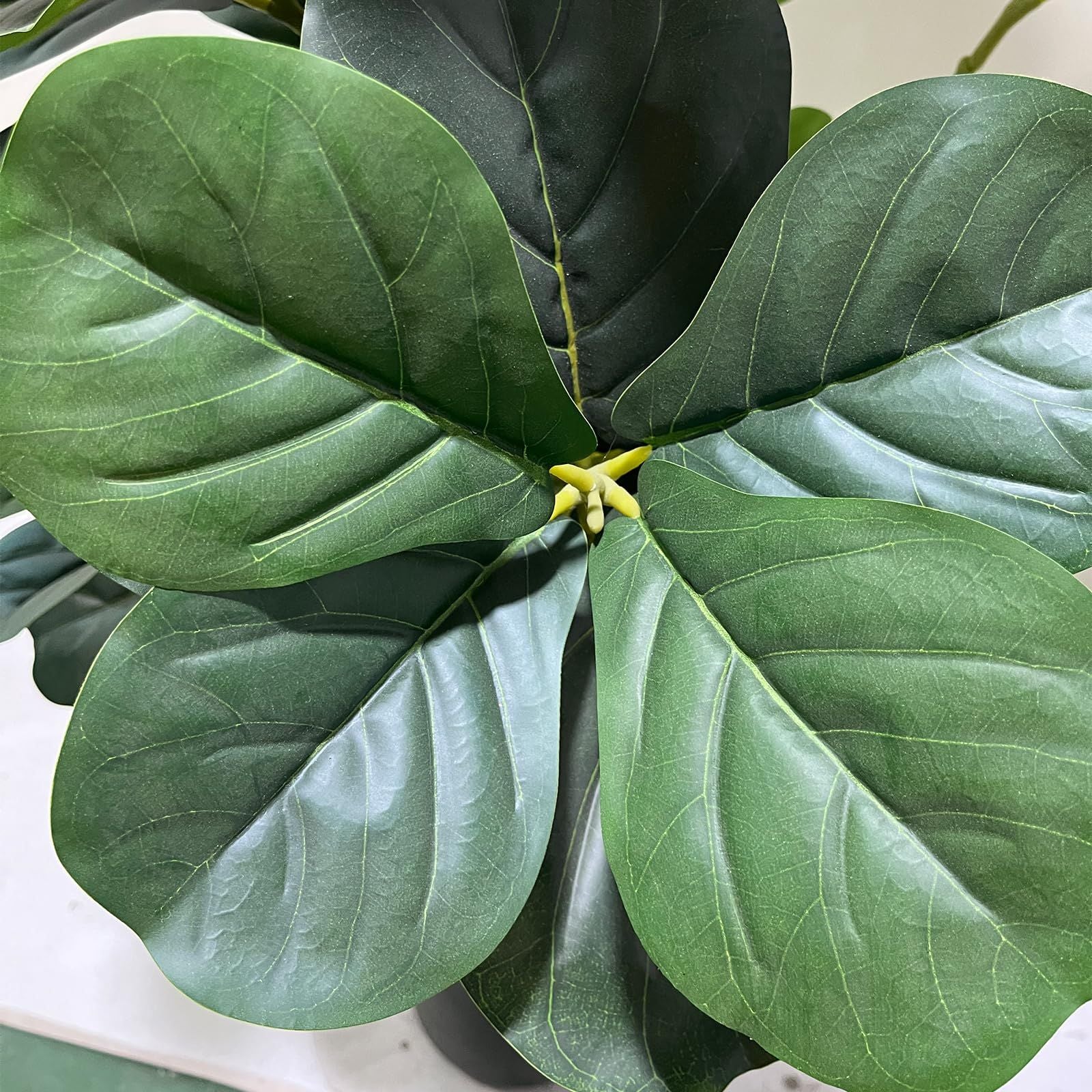 5ft Realistic Artificial Fiddle Leaf Fig Tree with Pot - Faux Ficus Lyrata Suitable for Indoor\u002FOutdoor Home Office Decor, Plastic Fiddle-Shaped Leaves, Low-Maintenance Year-Round Botanical Centerpiece for Modern Spaces