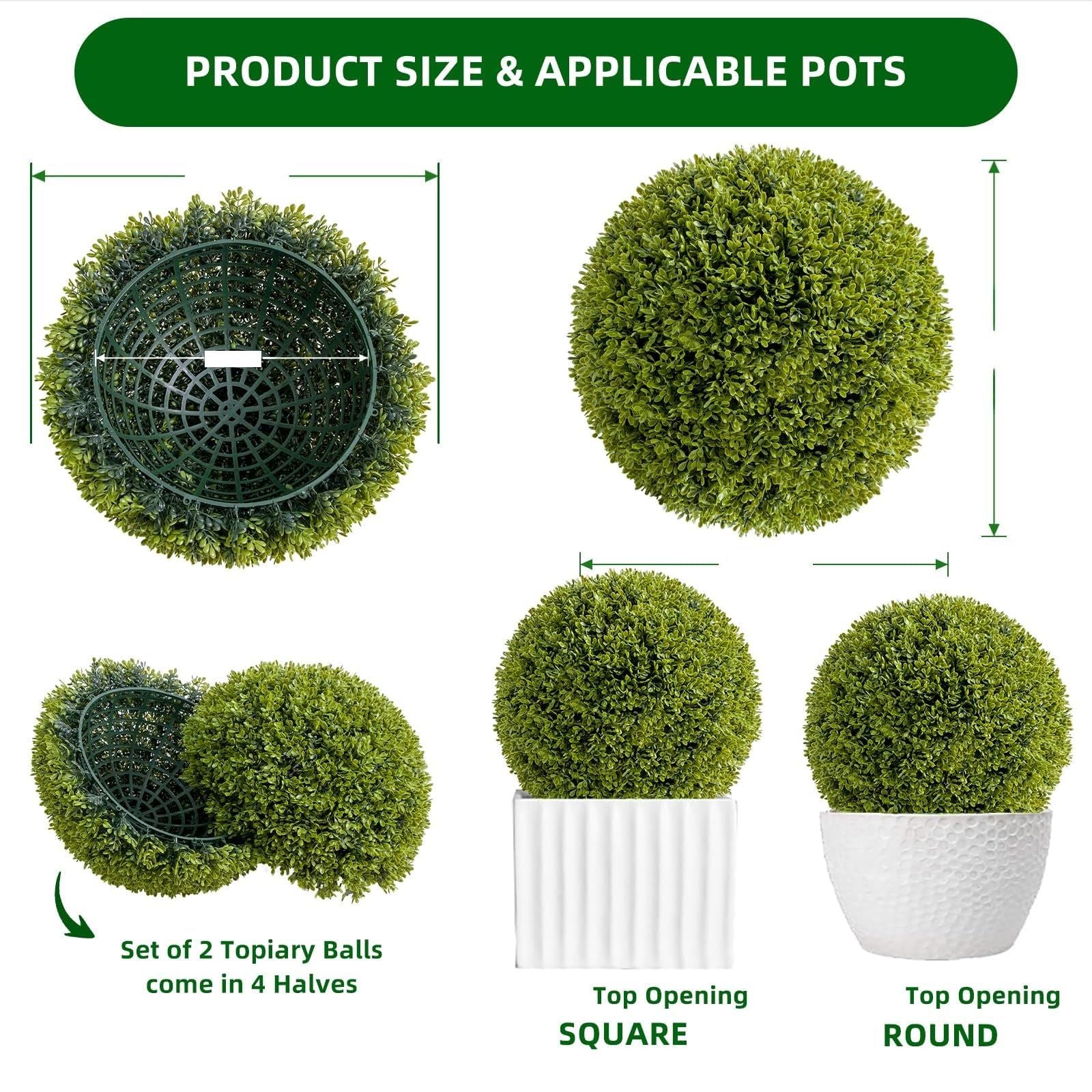 Collection of Four Synthetic Topiary Spheres, Each Measuring 11.8 Inches Across, Lifelike Green Foliage Suitable for Both Indoor And Outdoor Settings, Adaptable for Hanging, Planter Arrangements, Or As Floor Decoration