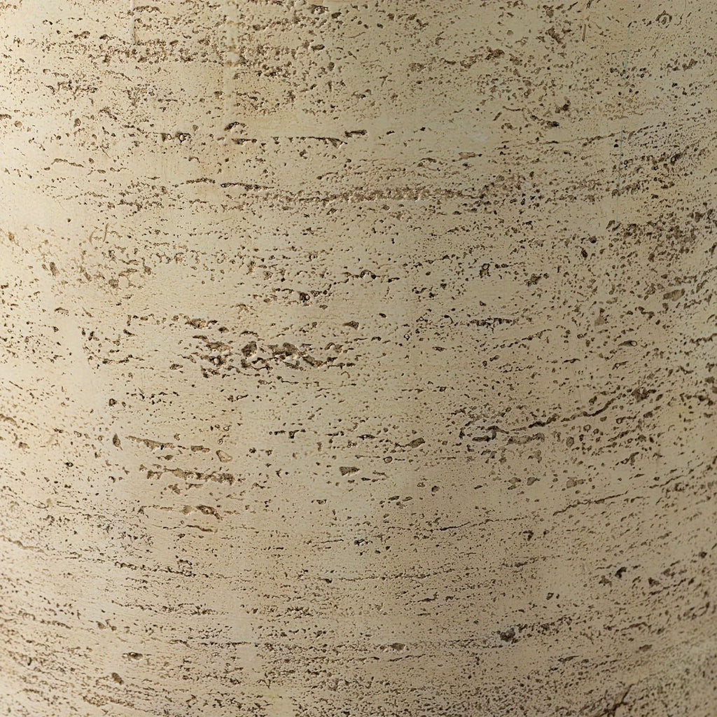 Outdoor Accent Table, Concrete Side Table for Patio, Mediterranean Style with Artificial Wood Base and Marble-like Top, 14\