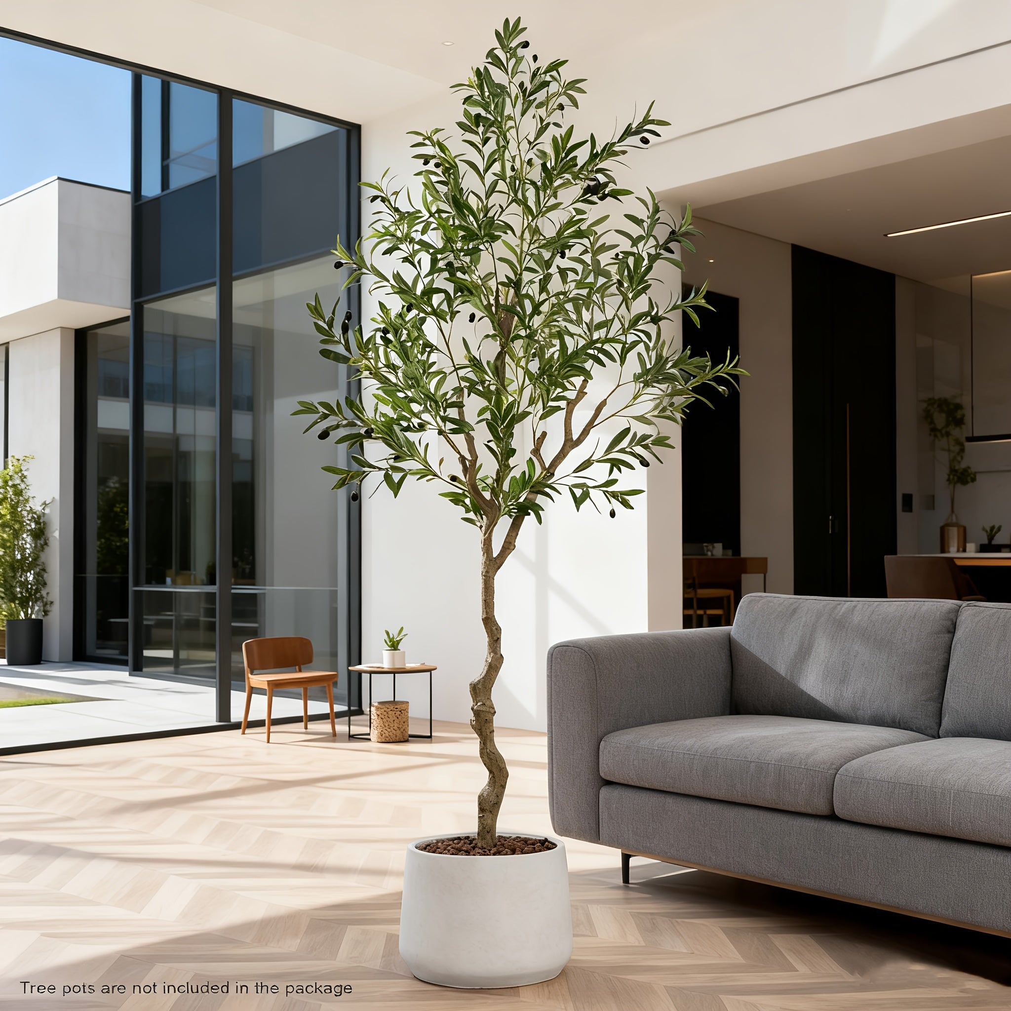 Outdoor Artificial Olive Trees Available in Heights of 6, 7, Or 8 Feet, Complete with a Nursery Planter. These Realistic Faux Olive Trees Feature Between 860 And 1530 Leaves, Are Easy to Assemble And Maintain, And Make Great Decorations for Homes