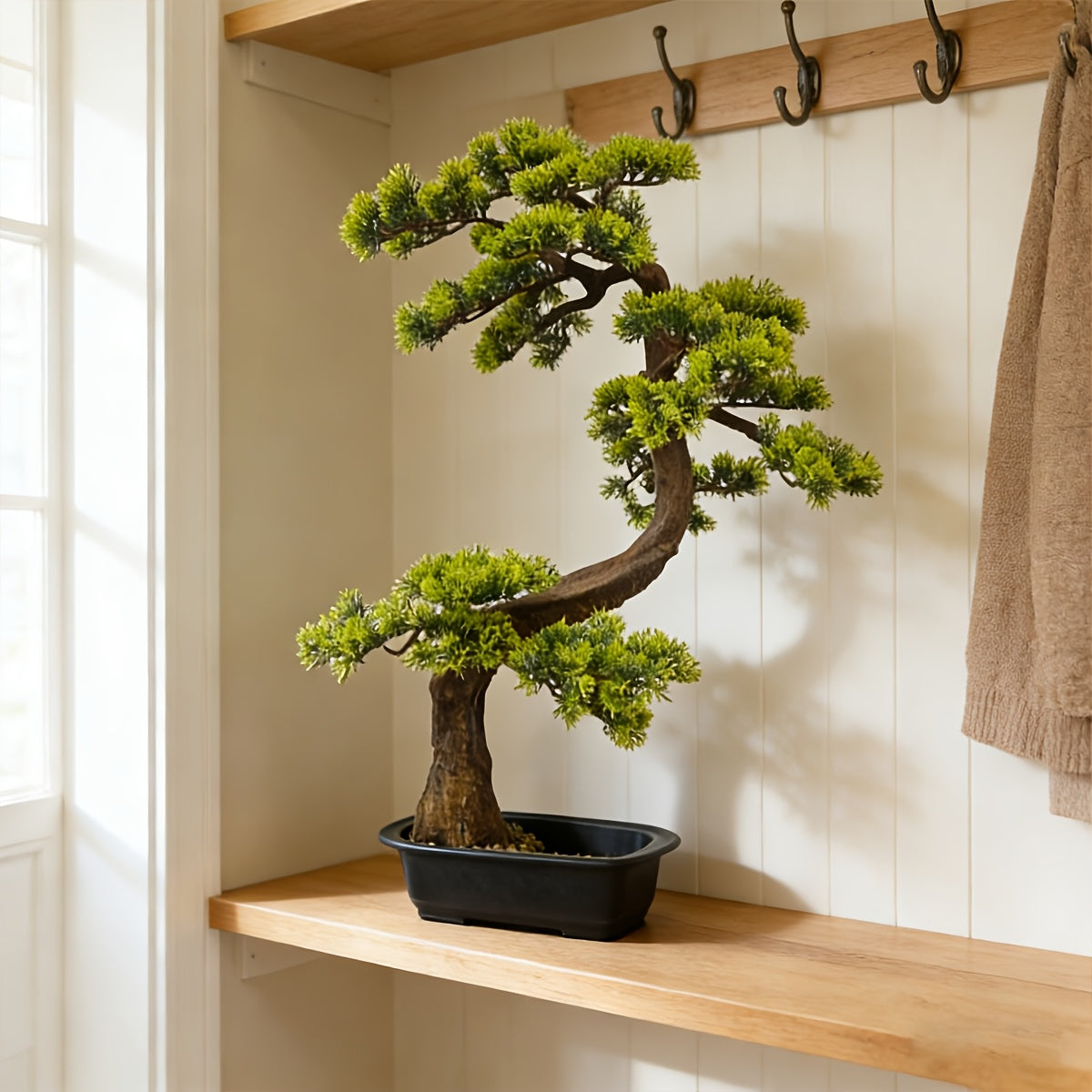 29.53inch Artificial Pine Tree with Faux Leaves, Perfect for Indoor And Outdoor Decoration in for Home Or Office, Comes with Plastic Planter