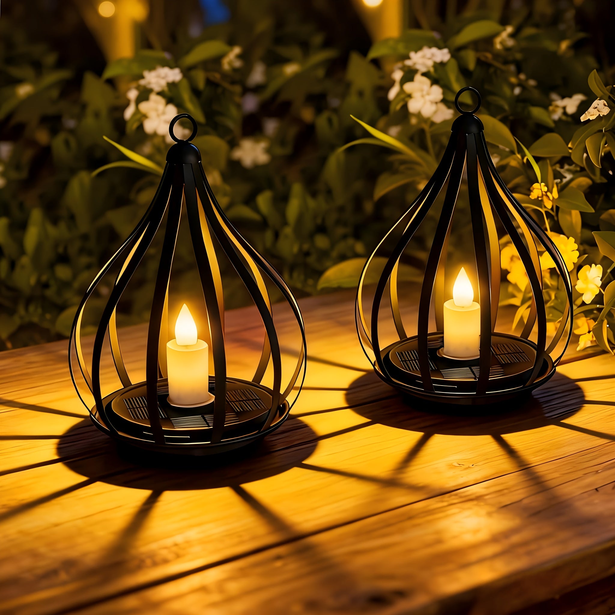 Solar Lantern, Outdoor Hanging Lantern, Candle Lamp, Featuring LED Candlelight Flickering Effect, Suitable for Table, Garden, Lawn And Outdoor Party Decoration, 1\u002F2pcs