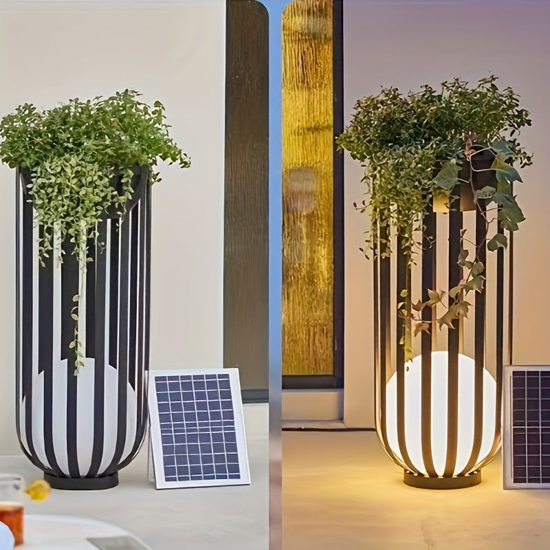 1pc Solar Table Lamp, New Model Table Lamp, Floor Lamp, Solar Charging, Garden Lights, Ourdoor Decor Lights, Local Warehouse, Suitable for Lighting Decoration In Villas, Parks, Courtyards, Etc