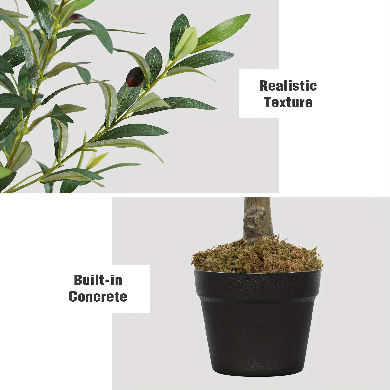 Outdoor Artificial Olive Trees Available in Heights of 6, 7, Or 8 Feet, Complete with a Nursery Planter. These Realistic Faux Olive Trees Feature Between 860 And 1530 Leaves, Are Easy to Assemble And Maintain, And Make Great Decorations for Homes